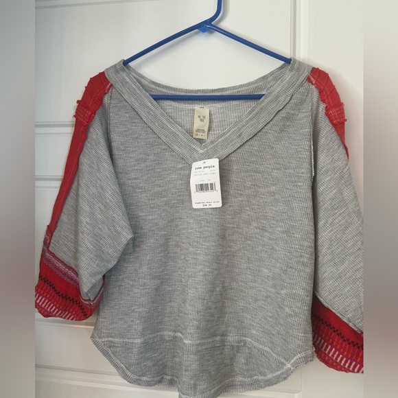 Free People Heather Gray Combo Top Size XS - Picture 1 of 6